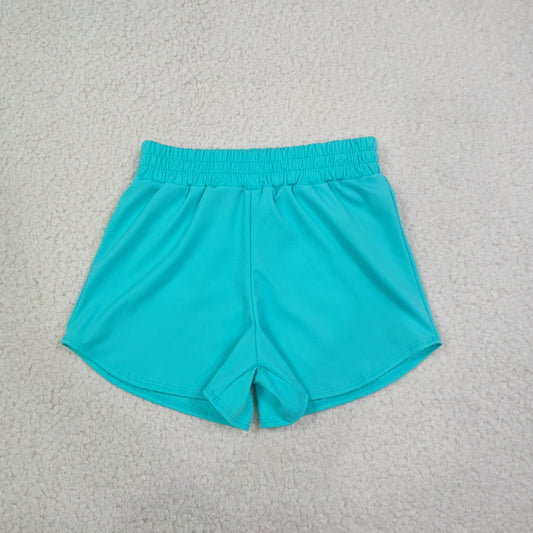 Yoga SS0907 Solid Color Blue Girls Shorts