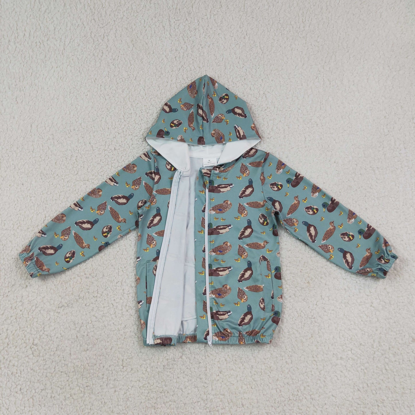 BT1818 Hunting Mallard Duck Zipper Hoodie Long Sleeve Boys Coat