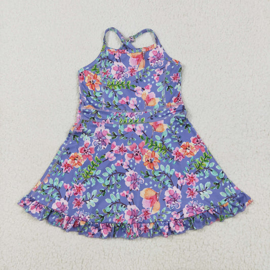 yoga GSD2279 colorful flowers purple flowers girls dress