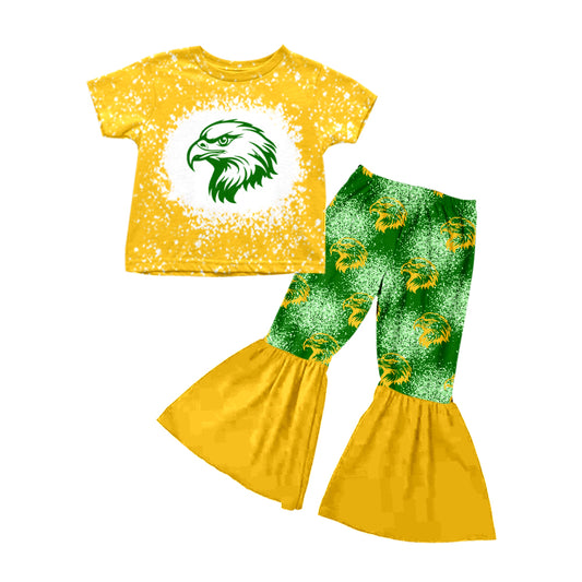 custom S 9.13 Yellow short sleeve green pants girls set
