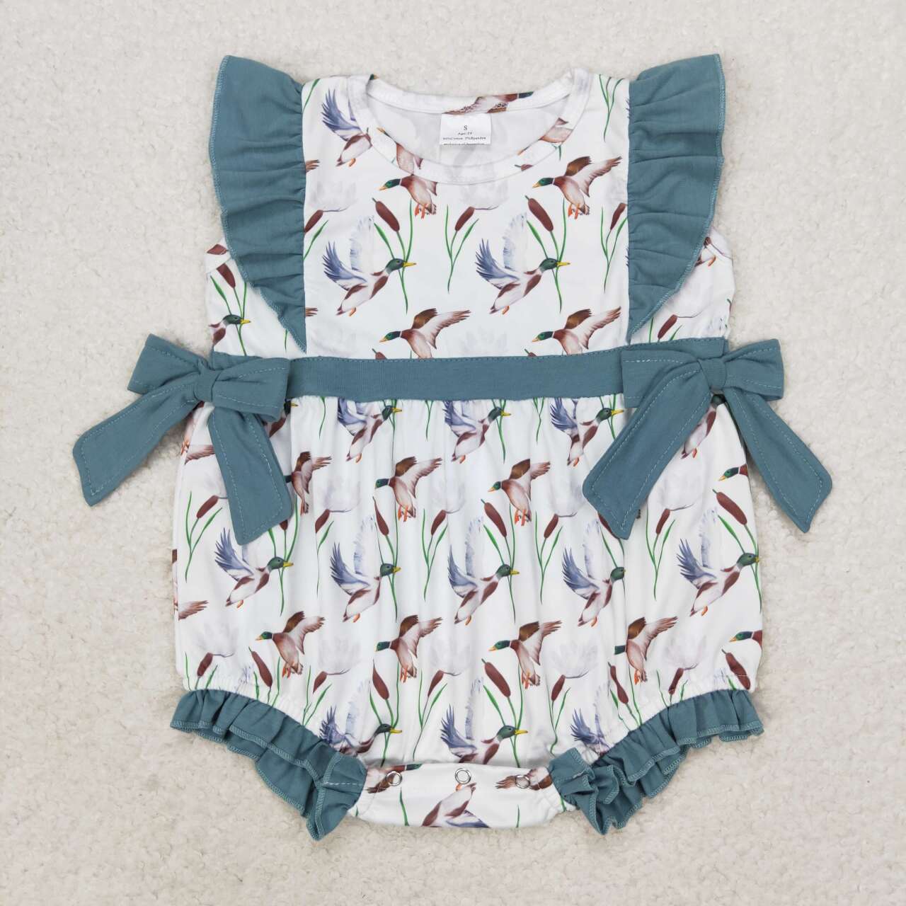 SR1140 Mallard flutter sleeve girls romper