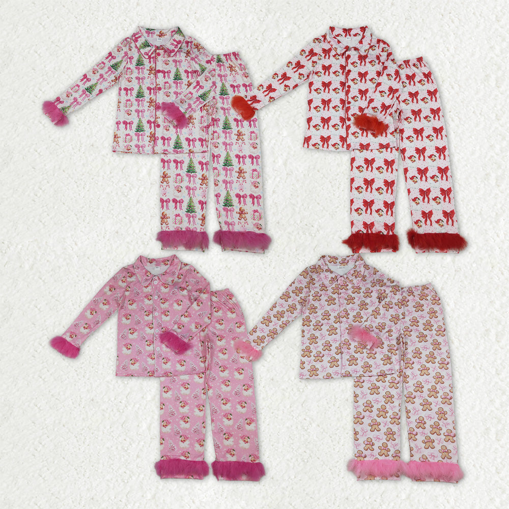Christmas Santa/gingerbread man fur adult women pajamas RTS sibling cl ...