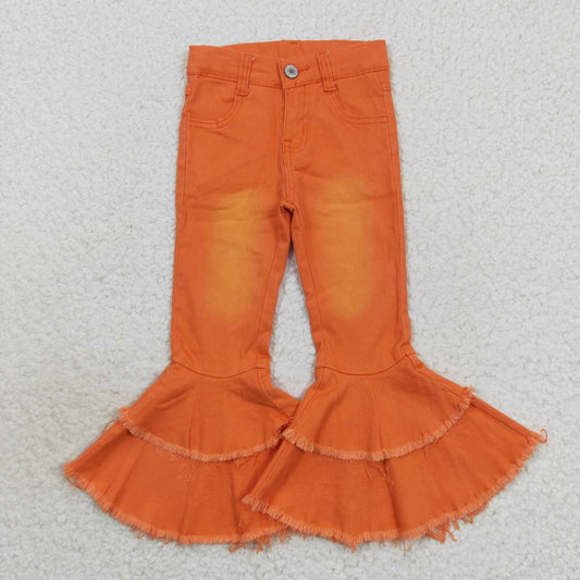 P0322 Orange denim pants girls pants