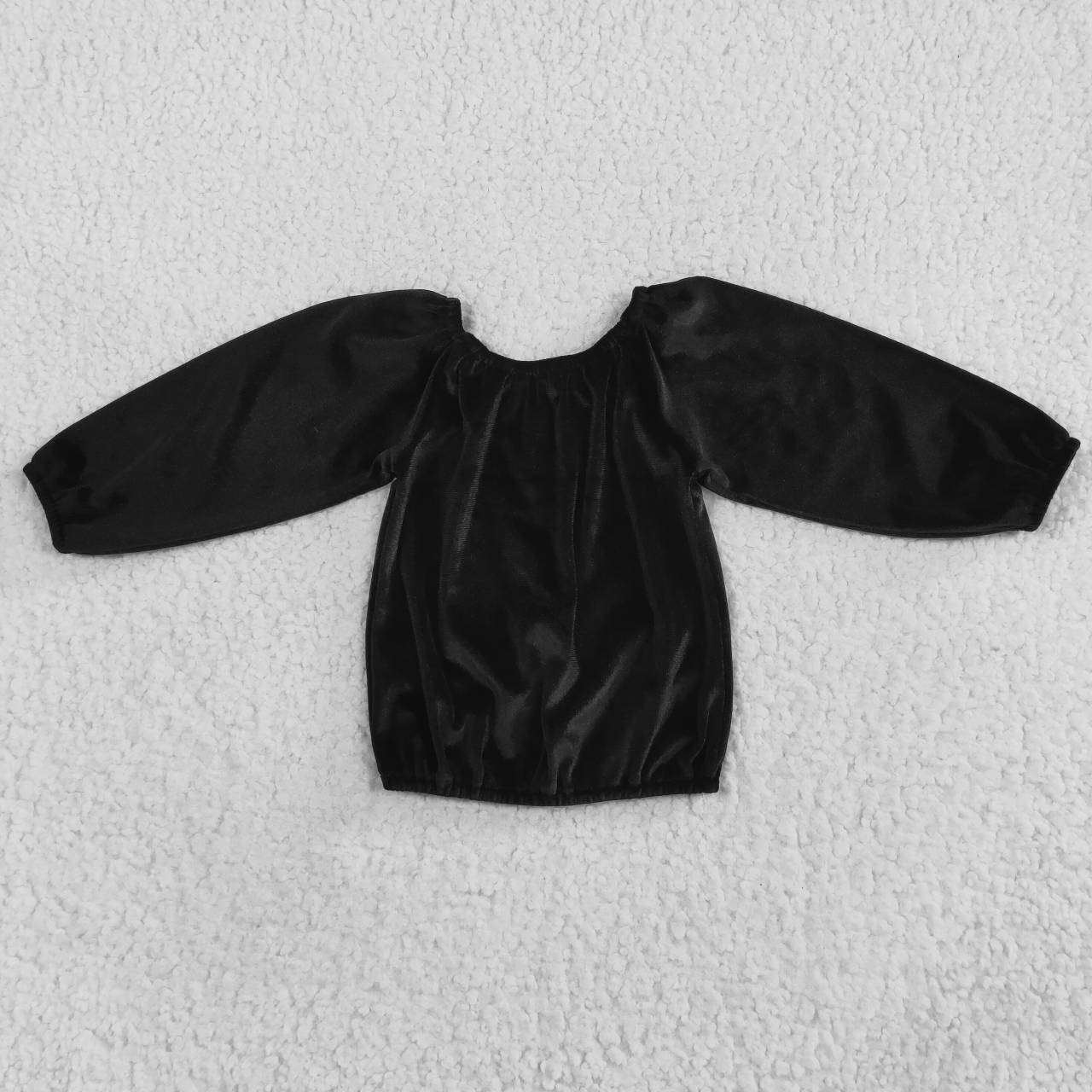 GT0198 Black Velvet Girls Top