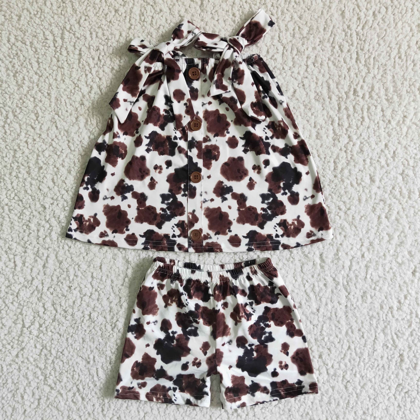 GSSO0037 Cow Print Fashion Baby Girls Set