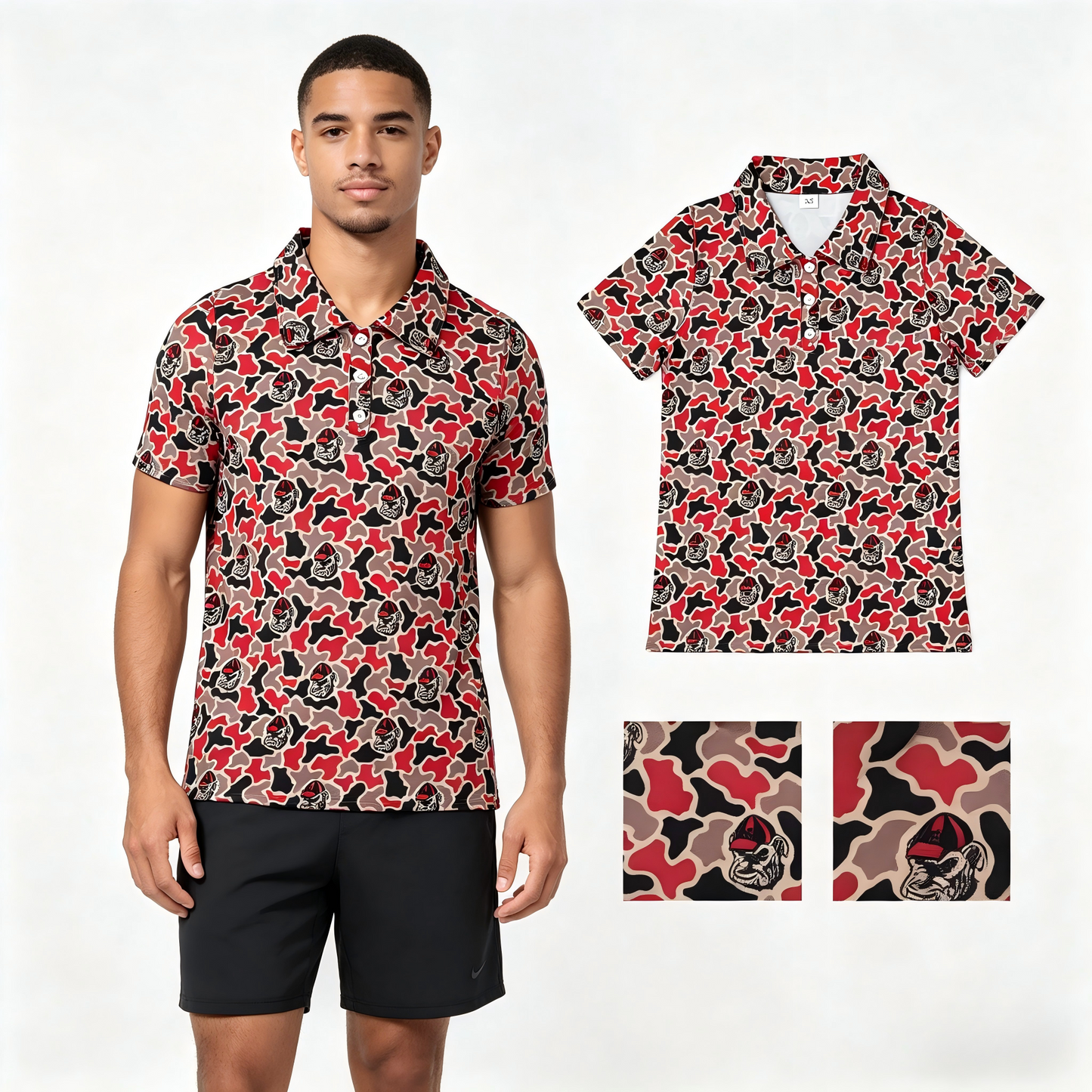 BT1718 Team Camo Short Sleeve Adult Man Top