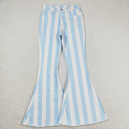 P0458 blue striped denim pants adult jeans