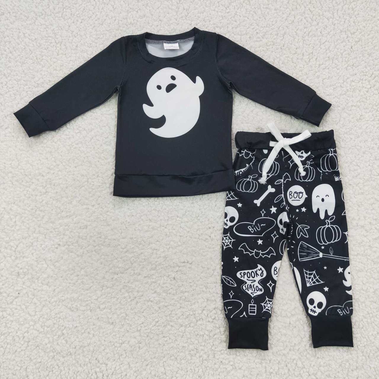 BLP0255 Halloween Spooky Black Long Sleeve Pants Boys Clothes Kids Clothes