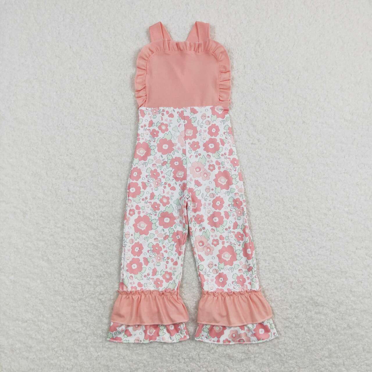 SR0963 Colorful Flowers Pink Sleeveless Girls Jumpsuits