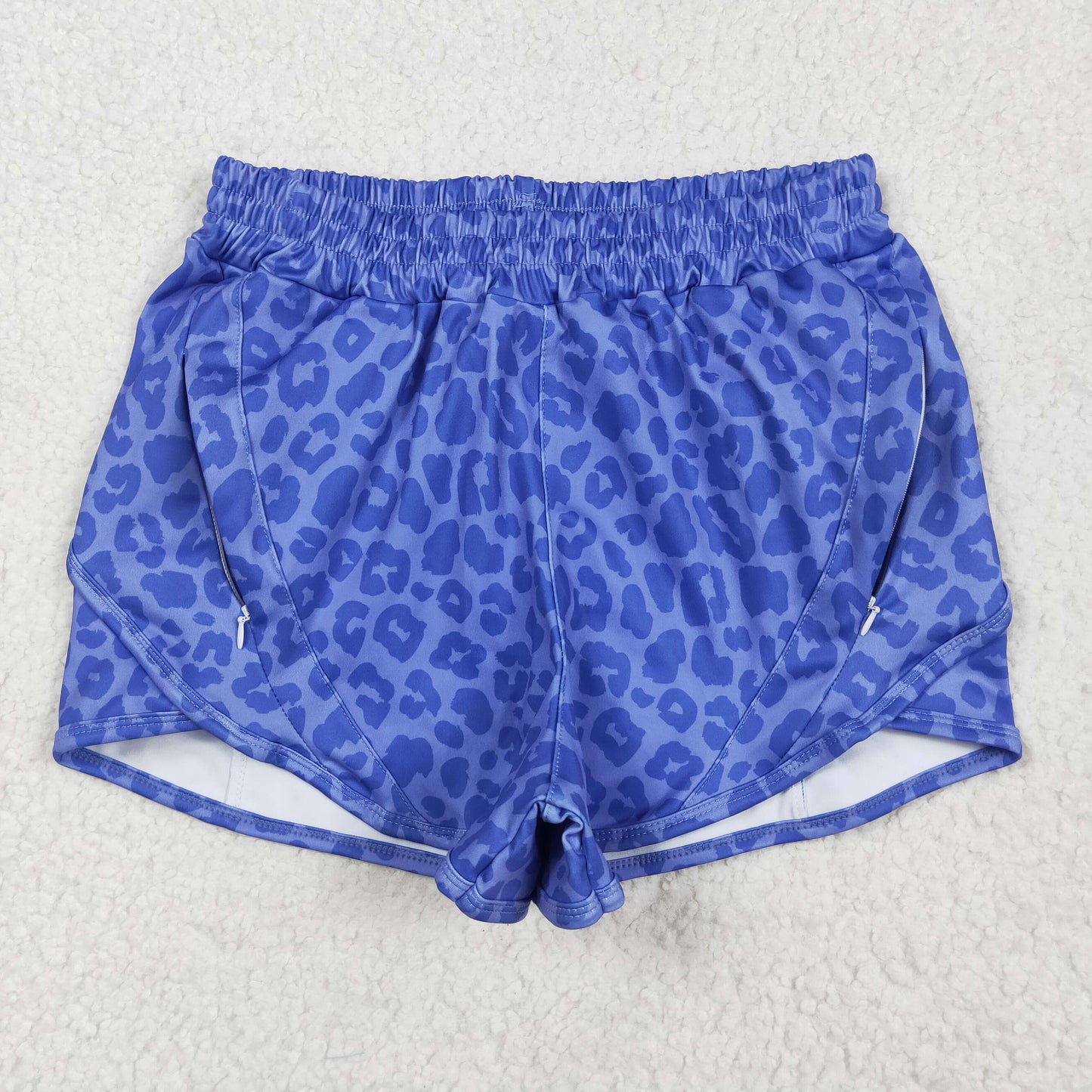 SS0470 yoga blue leopard adult shorts