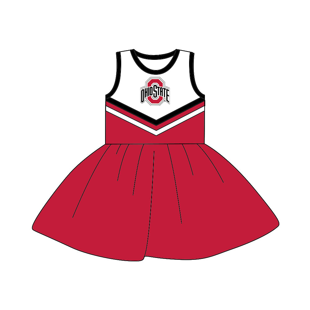 custom Team dress 24 red sleeveless girls dress