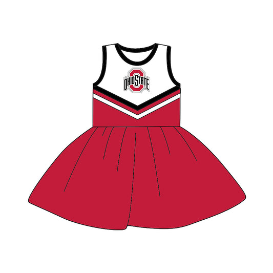 custom Team dress 24 red sleeveless girls dress