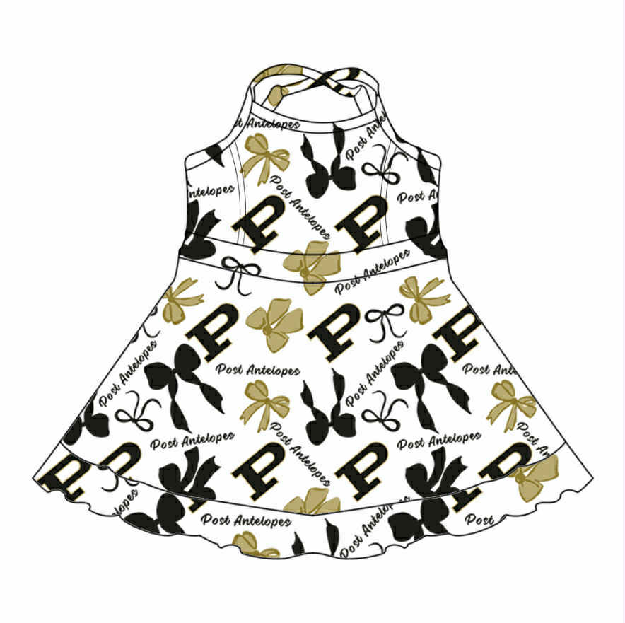 custom moq 3 football item P bows skort girls dress
