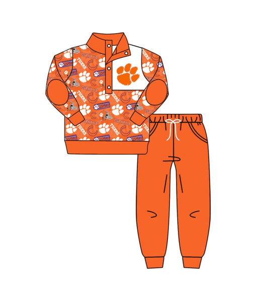 custom S 8.15 Orange long sleeve pants boys set