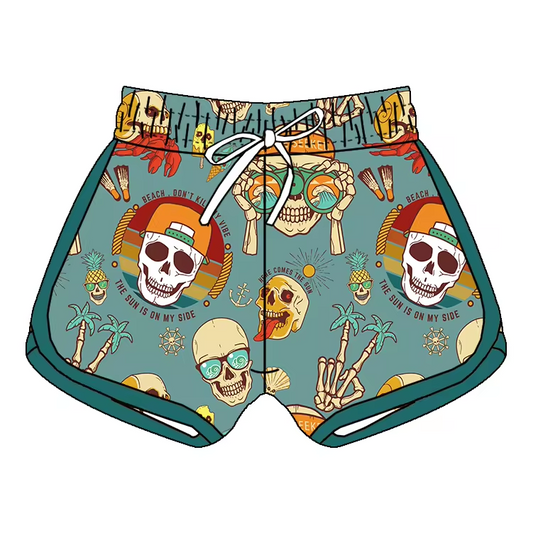 custom style holiday skull girls short