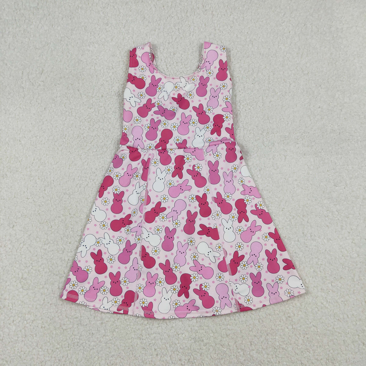 GSD3053 Easter Peep Hot Pink Sleeveless Skorts Girls Dress