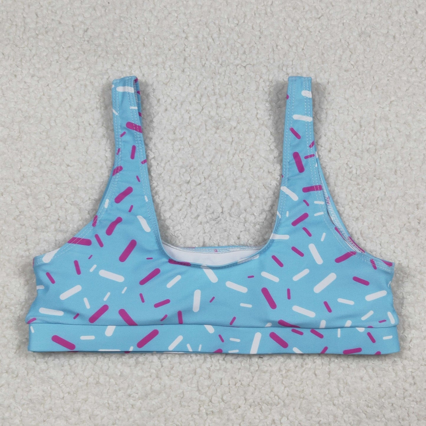 S0575 blue sprinkles adult woman swimsuits top