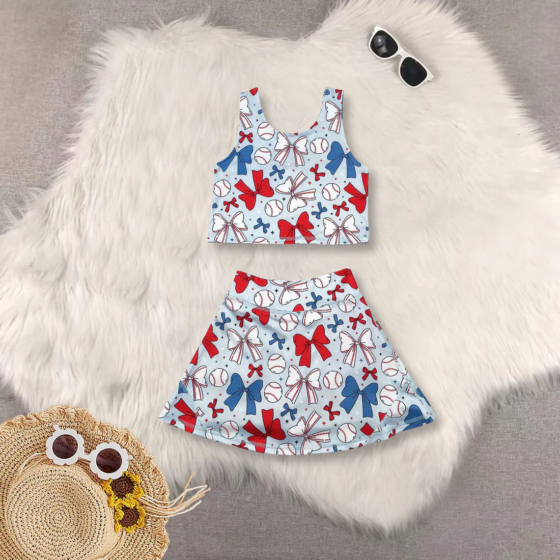 yoga skirt with shorts girls set RTS Sibling Clothes