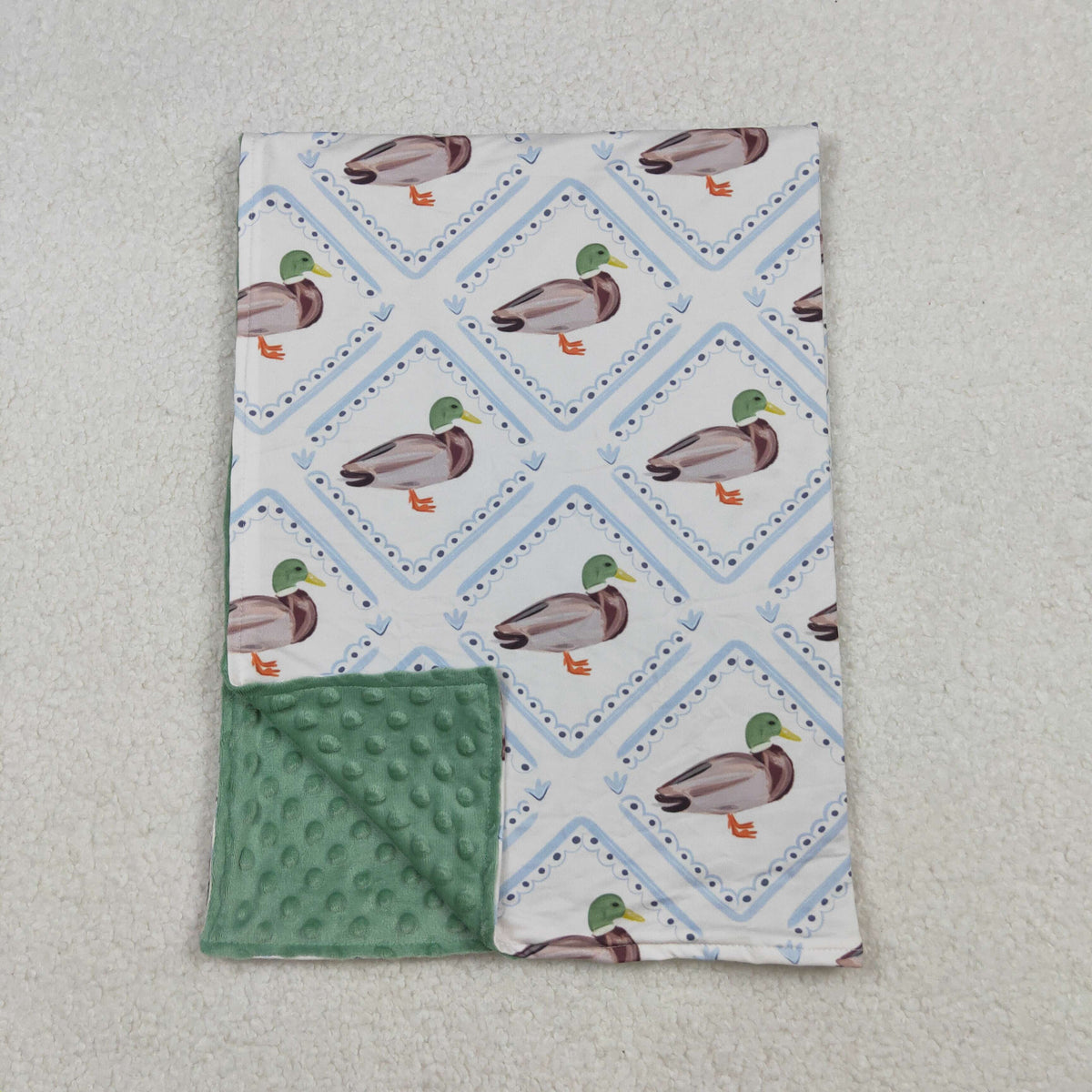 BL0213 hunting mallard duck green baby blanket