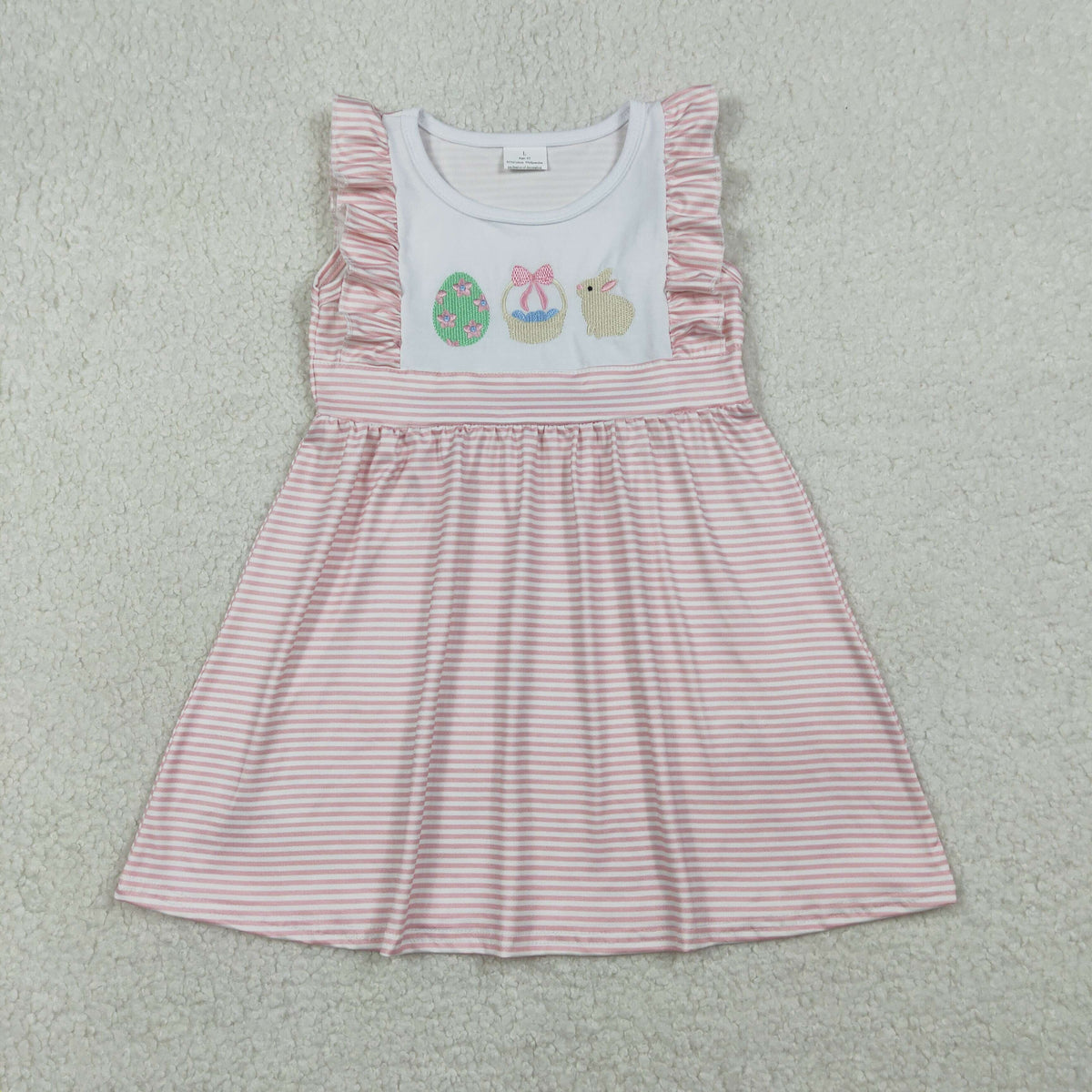GSD2957 Easter bunny rabbit egg pink sleeveless girls dress