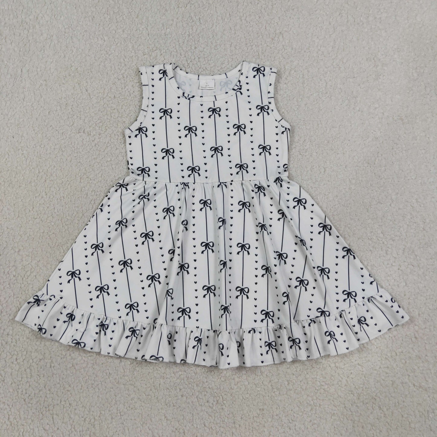 GSD4153 Black Bows Sleeveless Girls Dress