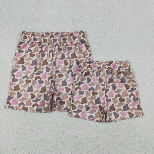 Pink Camo Mama and Me Shorts Sibling Clothes RTS