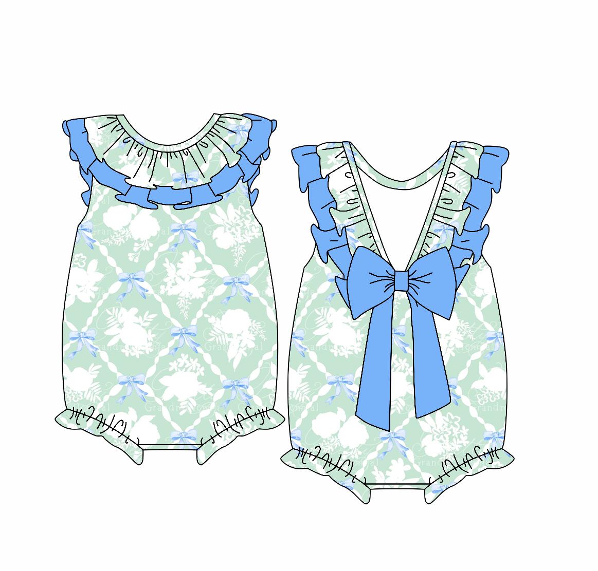 Custom Moq 3 Cute Flowers Bows Sibling Clothes