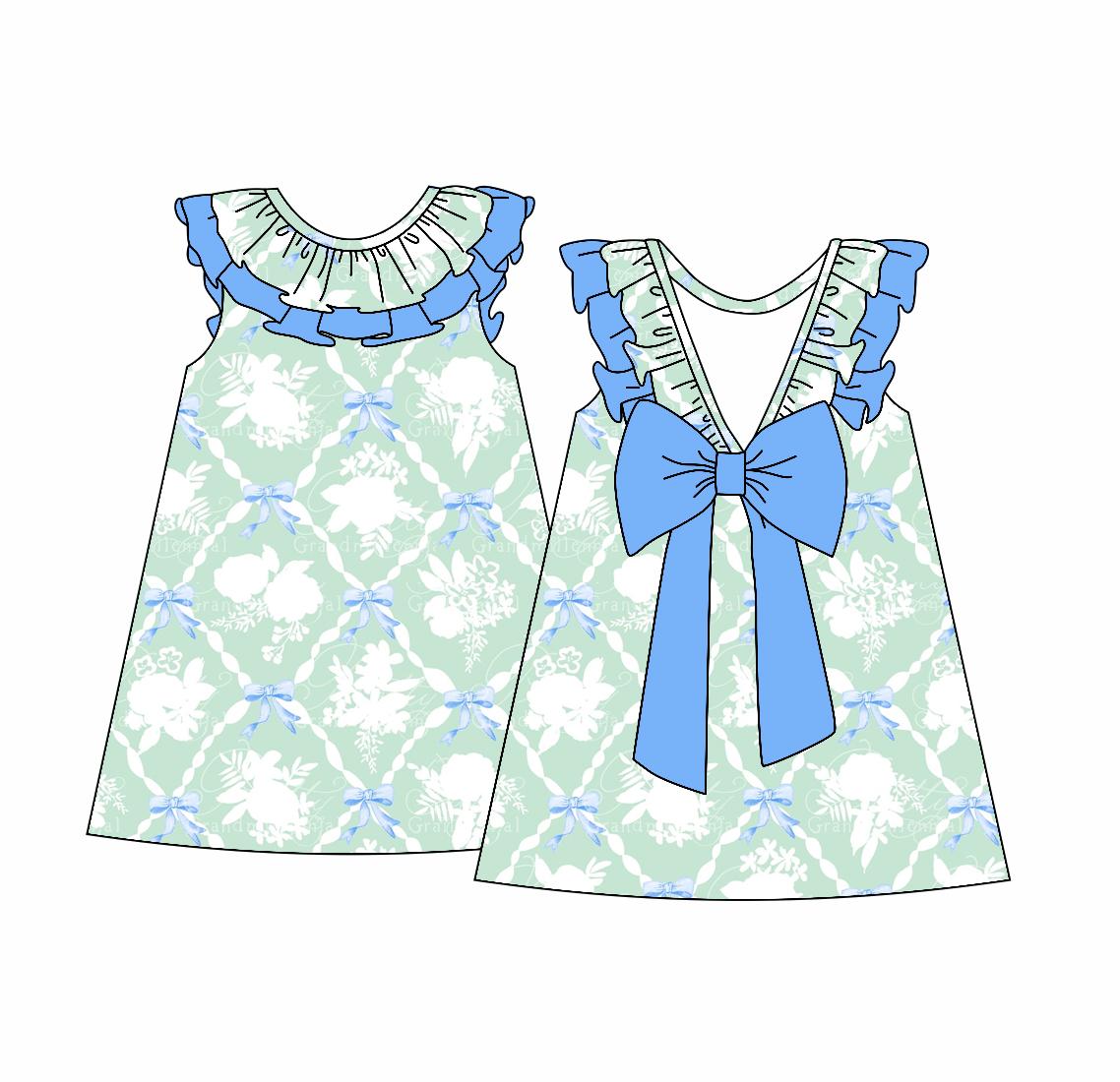 Custom Moq 3 Cute Flowers Bows Sibling Clothes