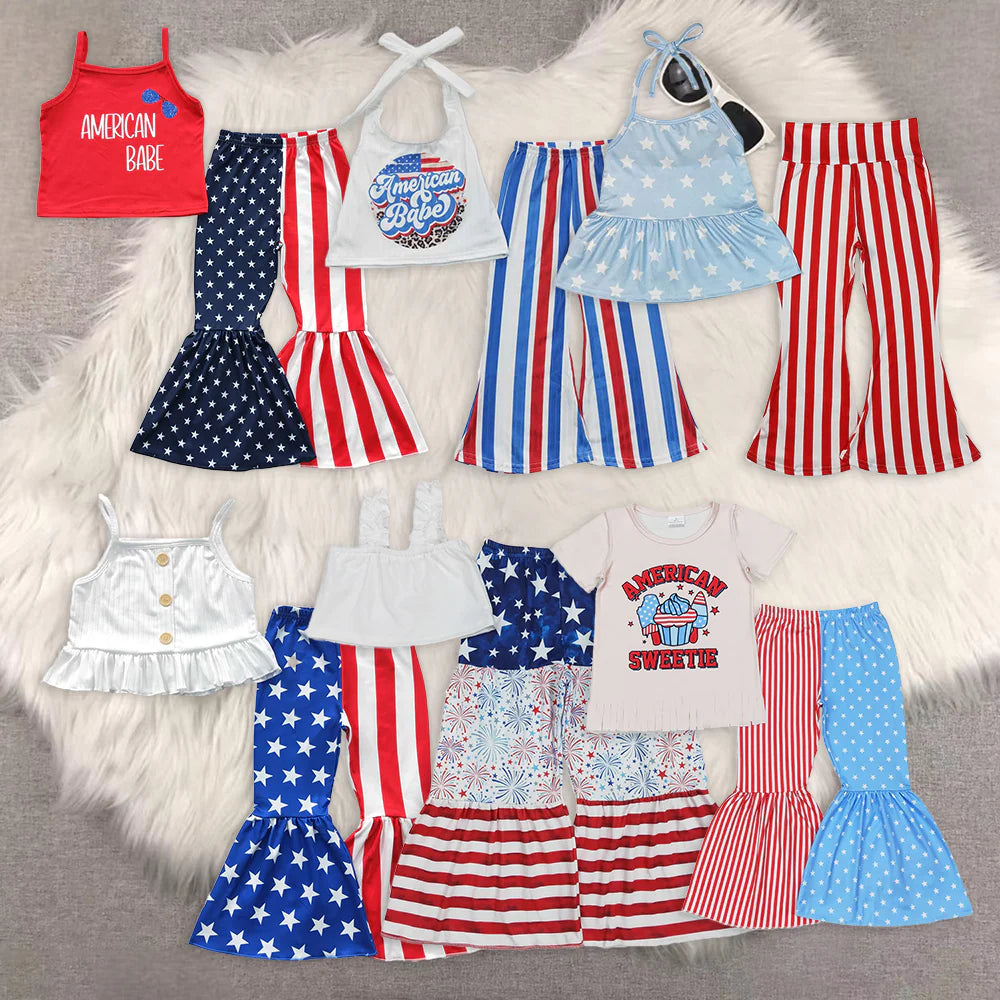 July 4th girls pants set RTS Sibling Clothes