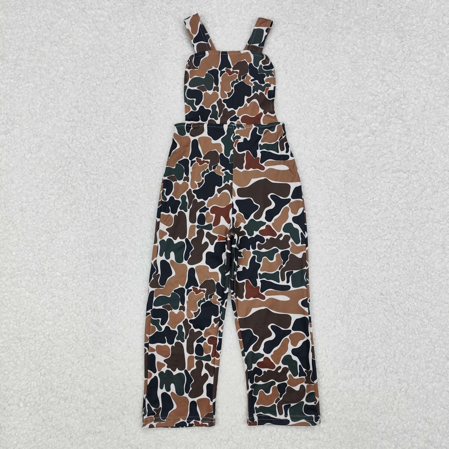 SR1988 dark green camo sleeveless boys jumpsuits