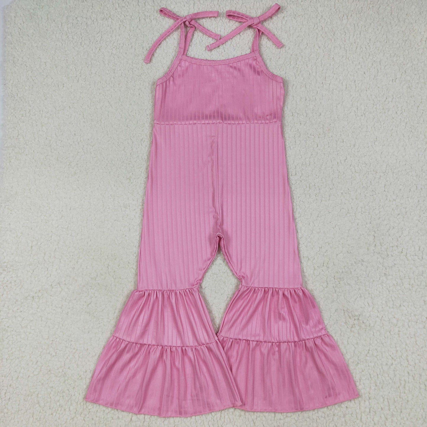SR3156 ribbed pink girls jumpsuits