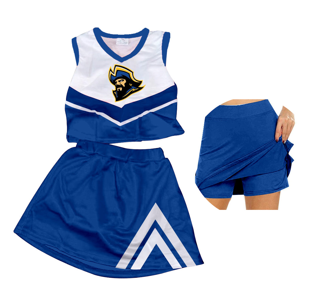 custom S 8.15 Royal blue sleeveless skirt girls set