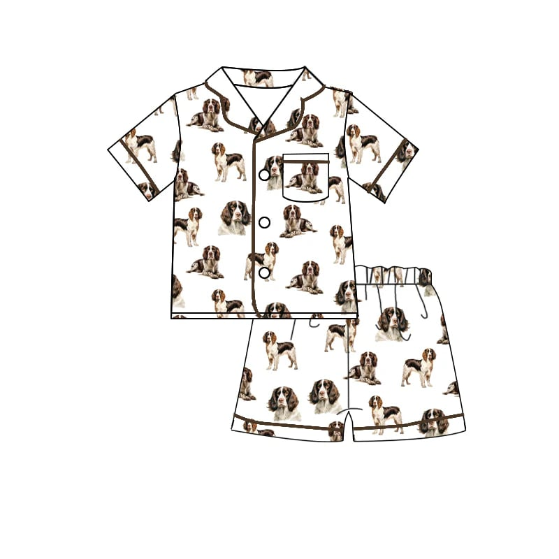 Custom Style Dog Short Sleeve Shorts Adult Pajamas