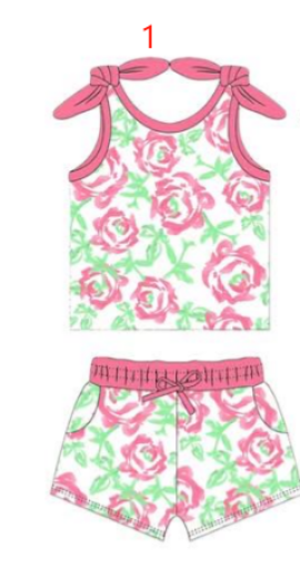 custom moq 3 each Summer flowers style girls set
