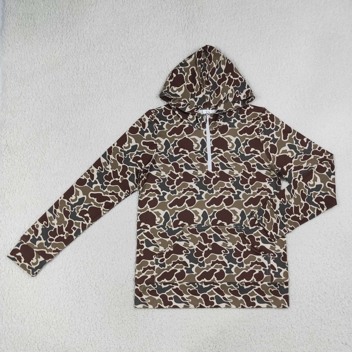 GT1713 Hunting Camo Pocket Zipper Hoodie Long Sleeve Adult Women Top