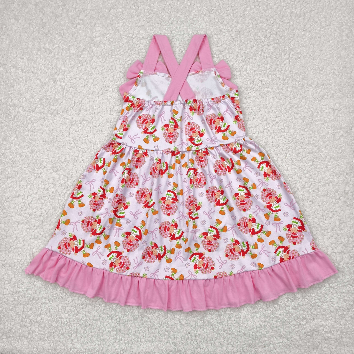 GSD2213 cute strawberry girl pink bows girls dress