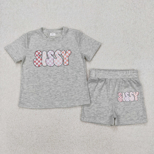 USA SHOP GSSO2135 sissy grey short sleeve shorts girls set