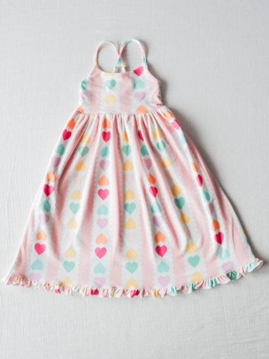 custom heart colorful girls dress Summer (moq 3) tat 6-8 weeks