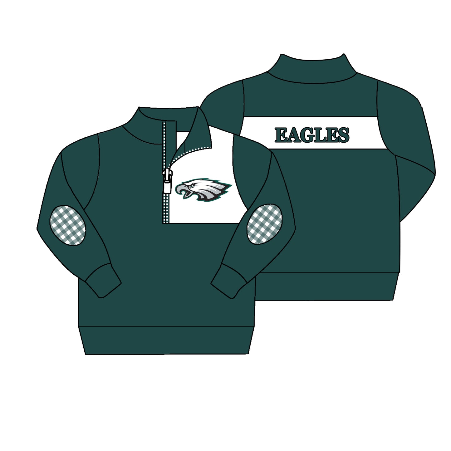 custom S 8.19 Team green long sleeve boys pullover