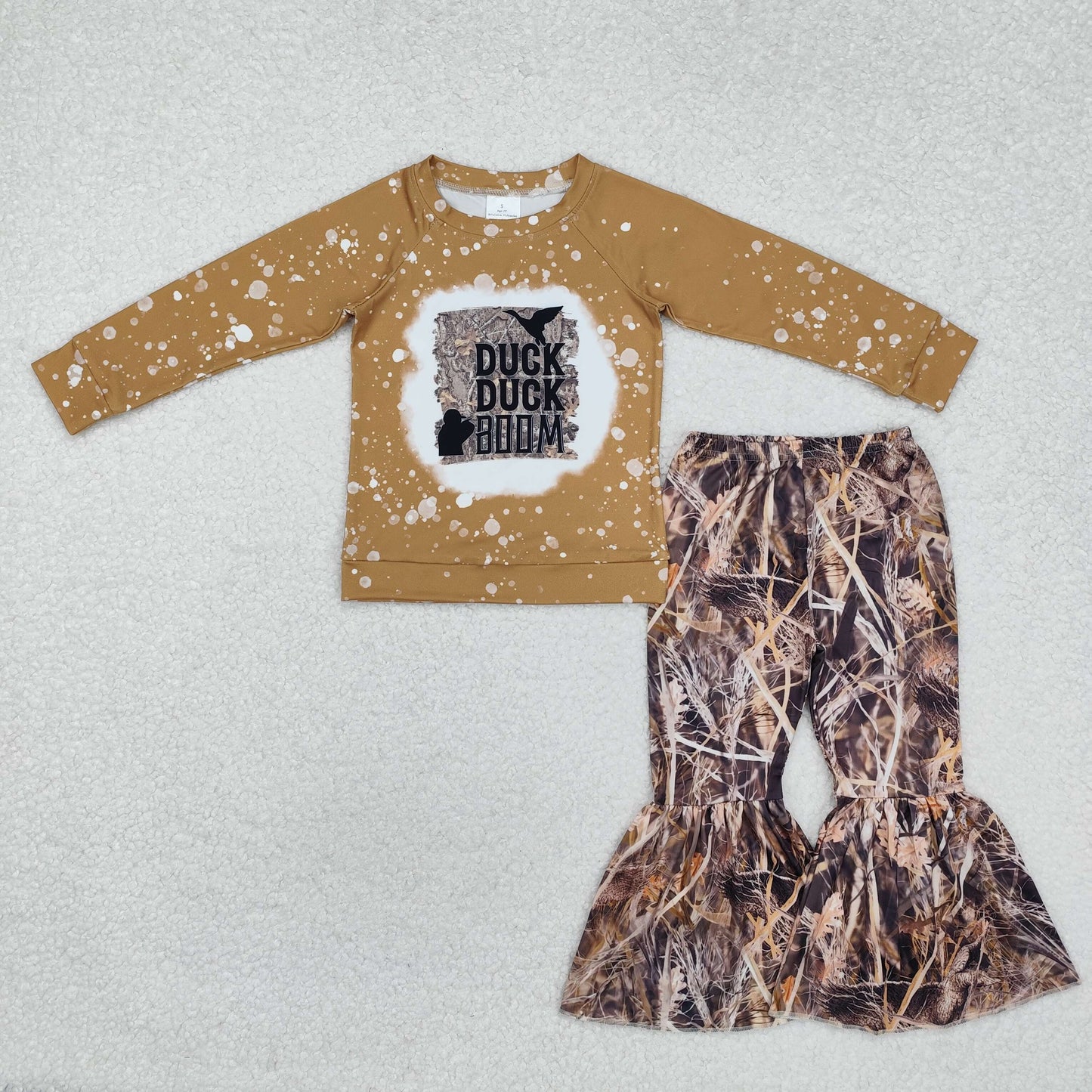 GLP2264 hunting duck boom mallard long sleeve branch pants girls set