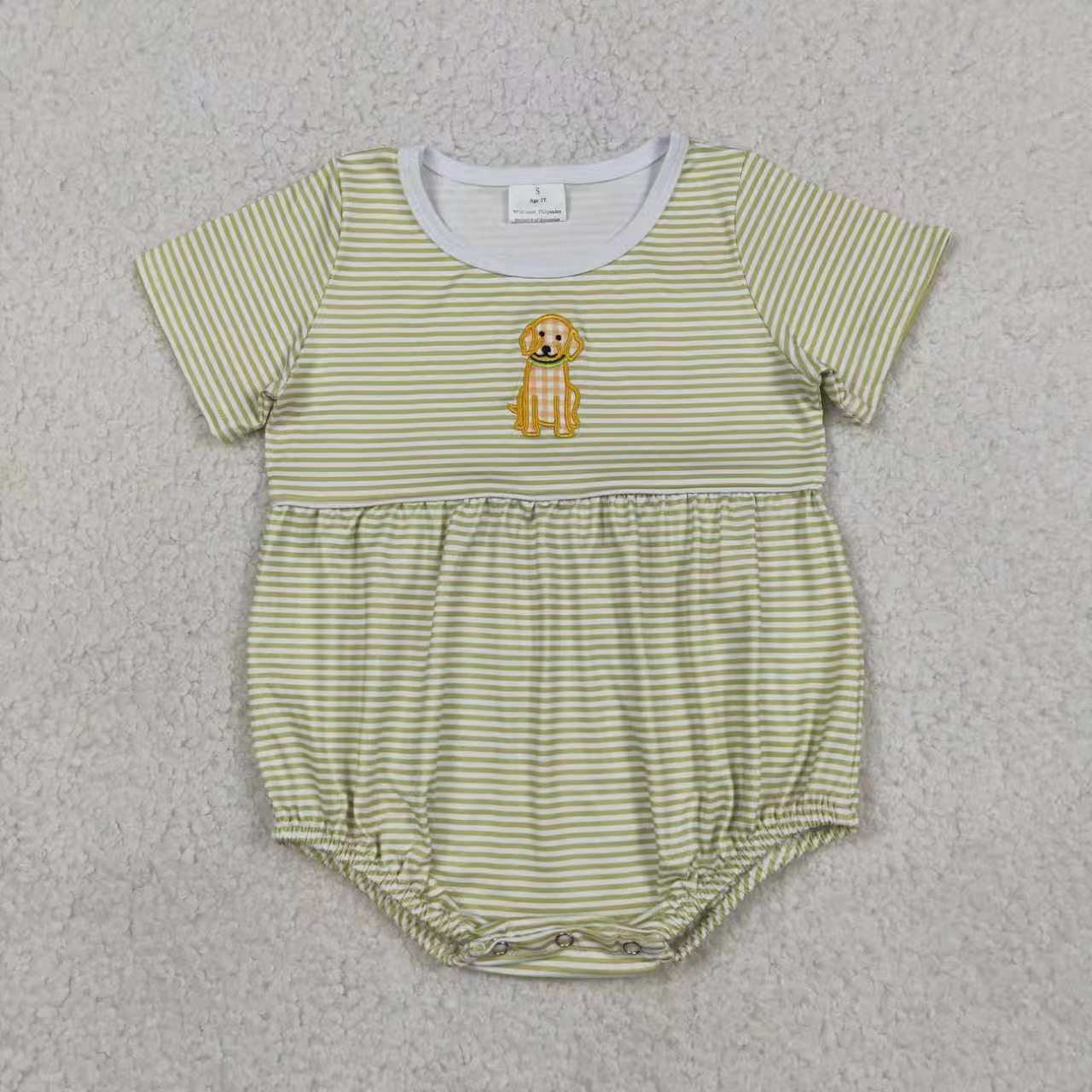 Embroidery Dog Boys Set/Romper Sibling Clothes RTS