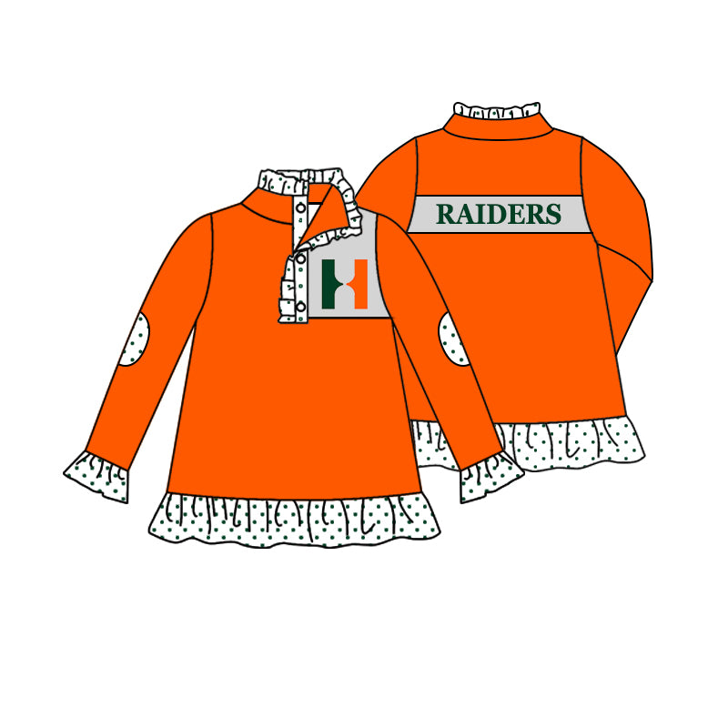 custom S 8.9 Team orange long sleeve kids top