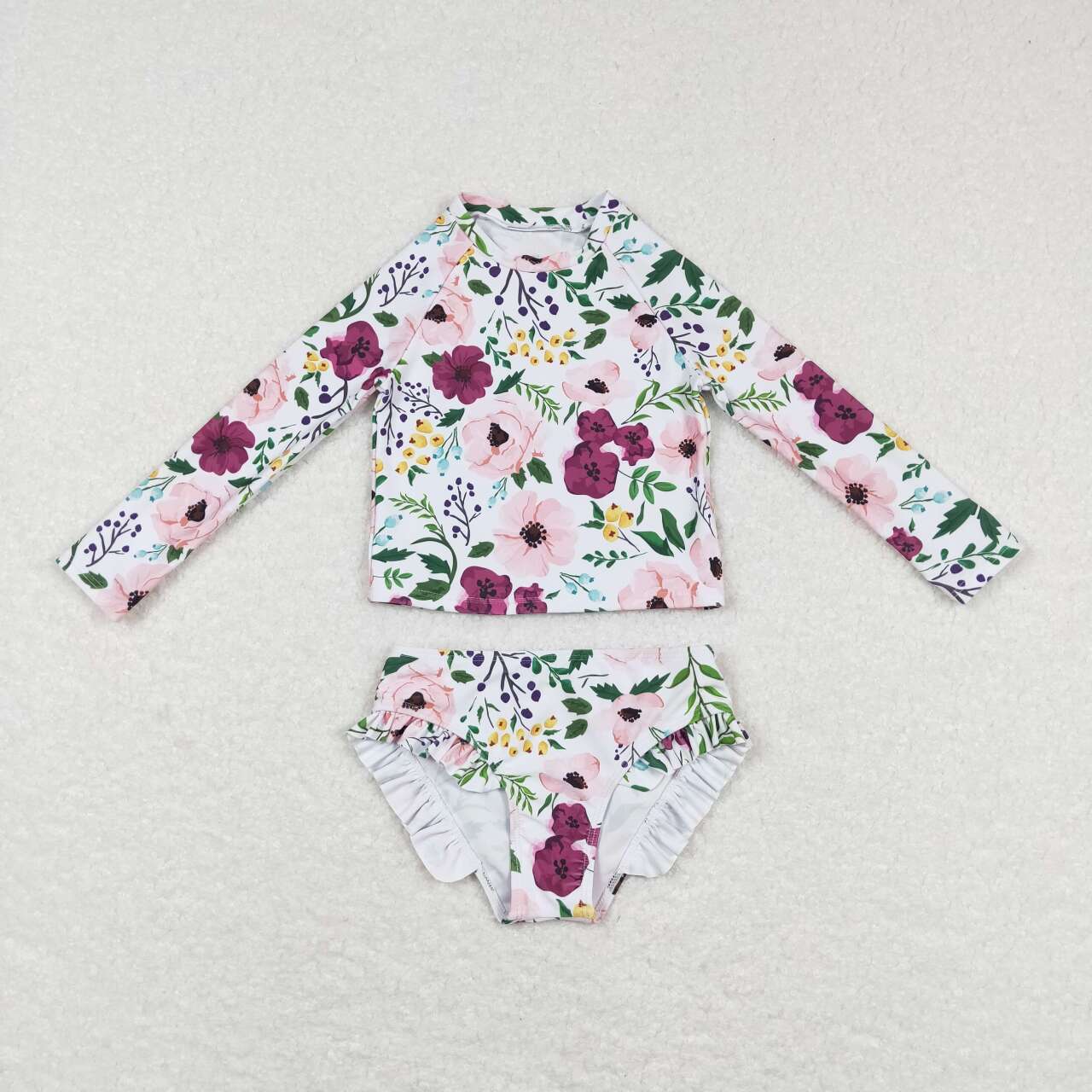 S0180 Colorful flowers Girls Bathing Suits Swimsuits