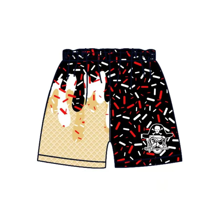 custom moq 3 milk silk football item black ice boys shorts