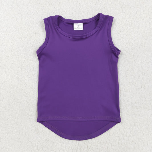 GT0996 yoga purple sleeveless girls top
