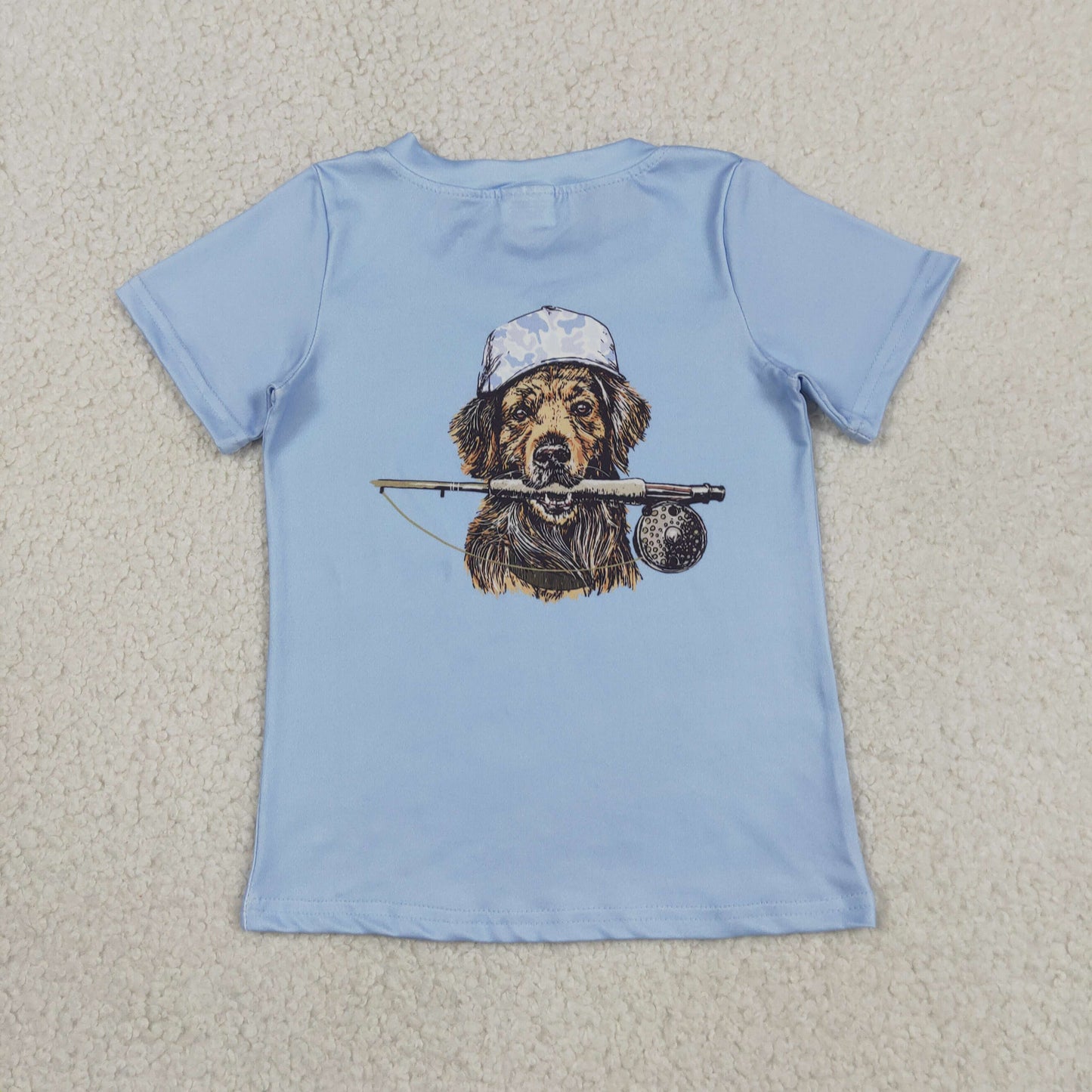 BT1765 Hunting Dog Blue Short Sleeve Boys Top