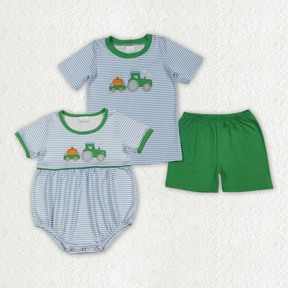 embroidery Autumn pumpkin truck RTS Sibling Clothes