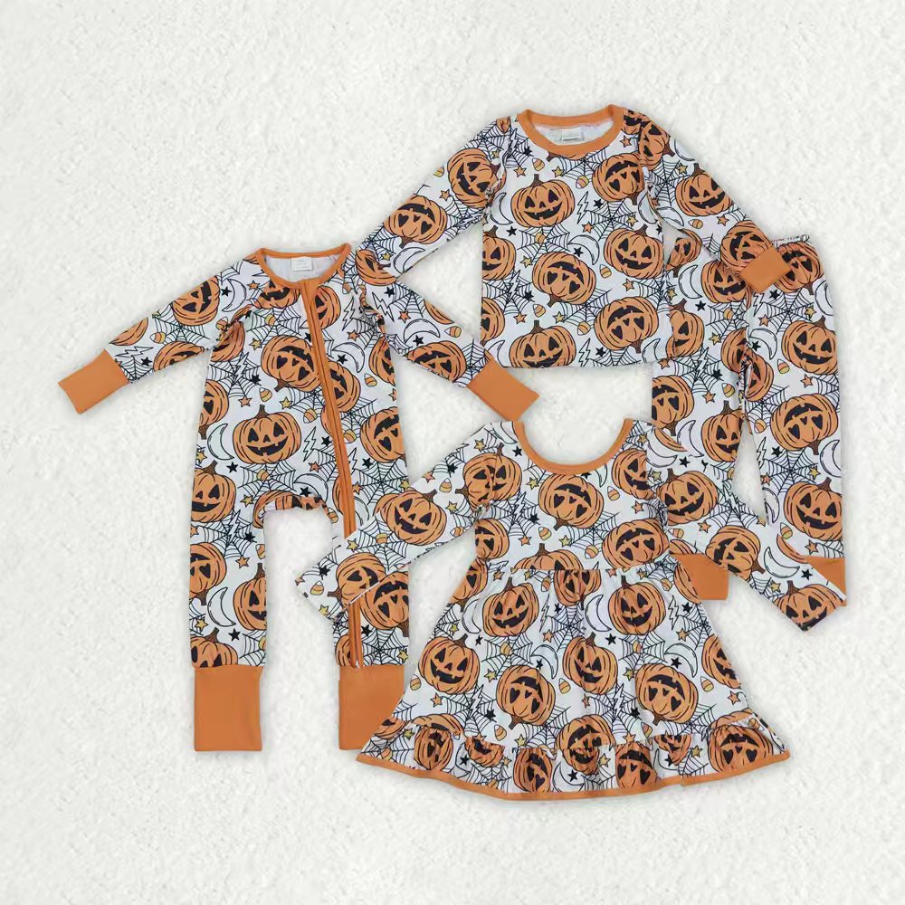 Halloween pumpkin Sibling Clothes RTS sibling clothes