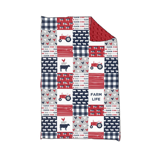 preorder BL0073 Farm life tractor baby blanket