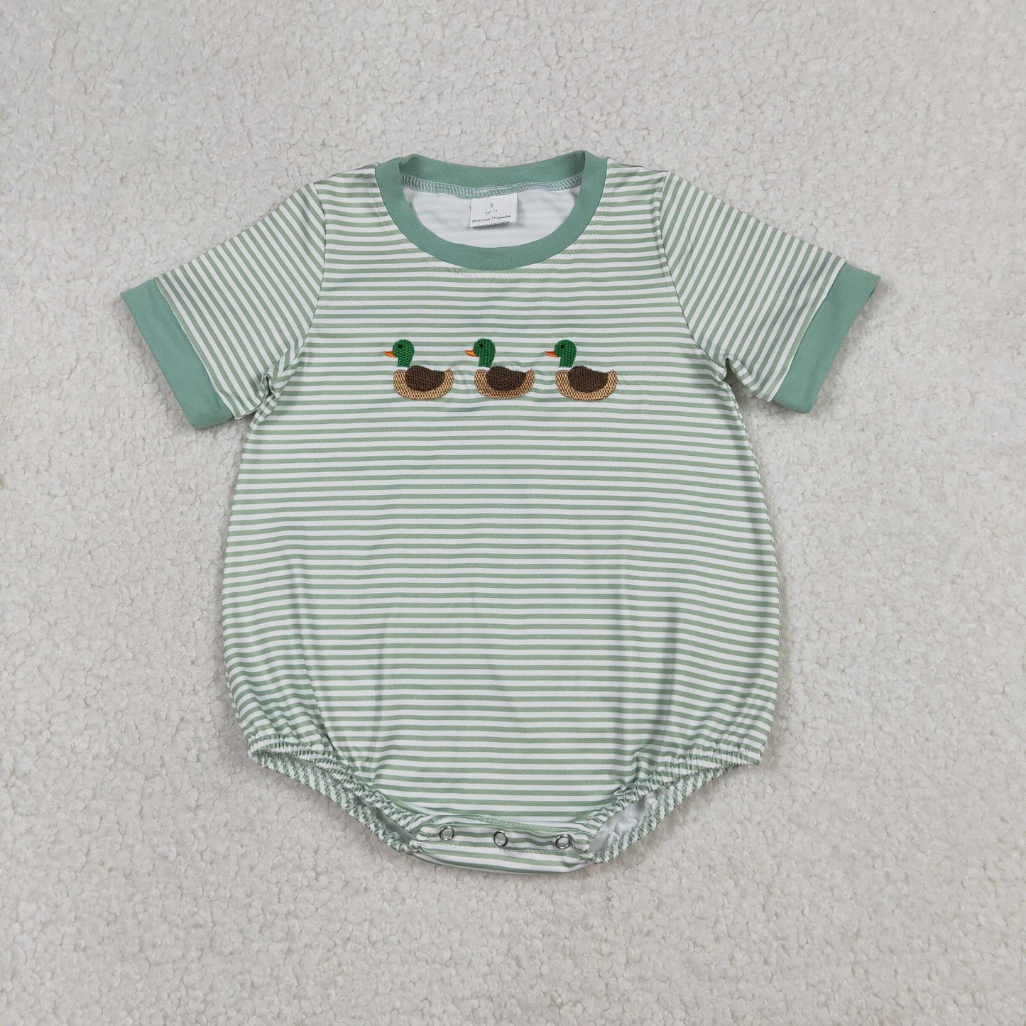 Embroidery Hunting Mallard Duck Boys Top/Romper RTS Sibling Clothes